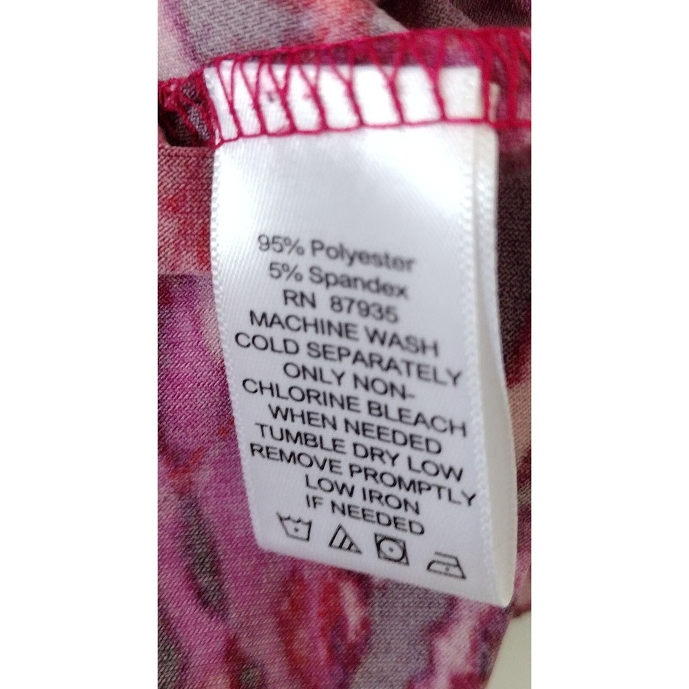Susan Graver Pink Liquid Knit Layered Pullover Blouse Women's Size 2X Pre-owned - Picture 5 of 9